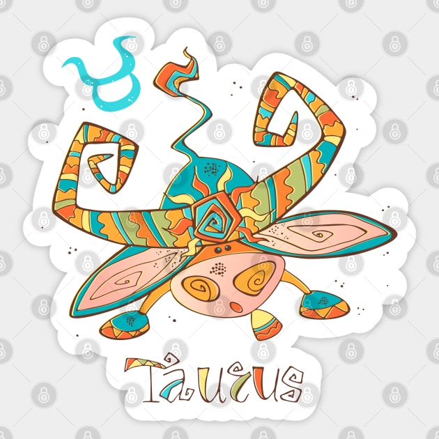 Taurus Zodiac Children Sticker by Mako Design 